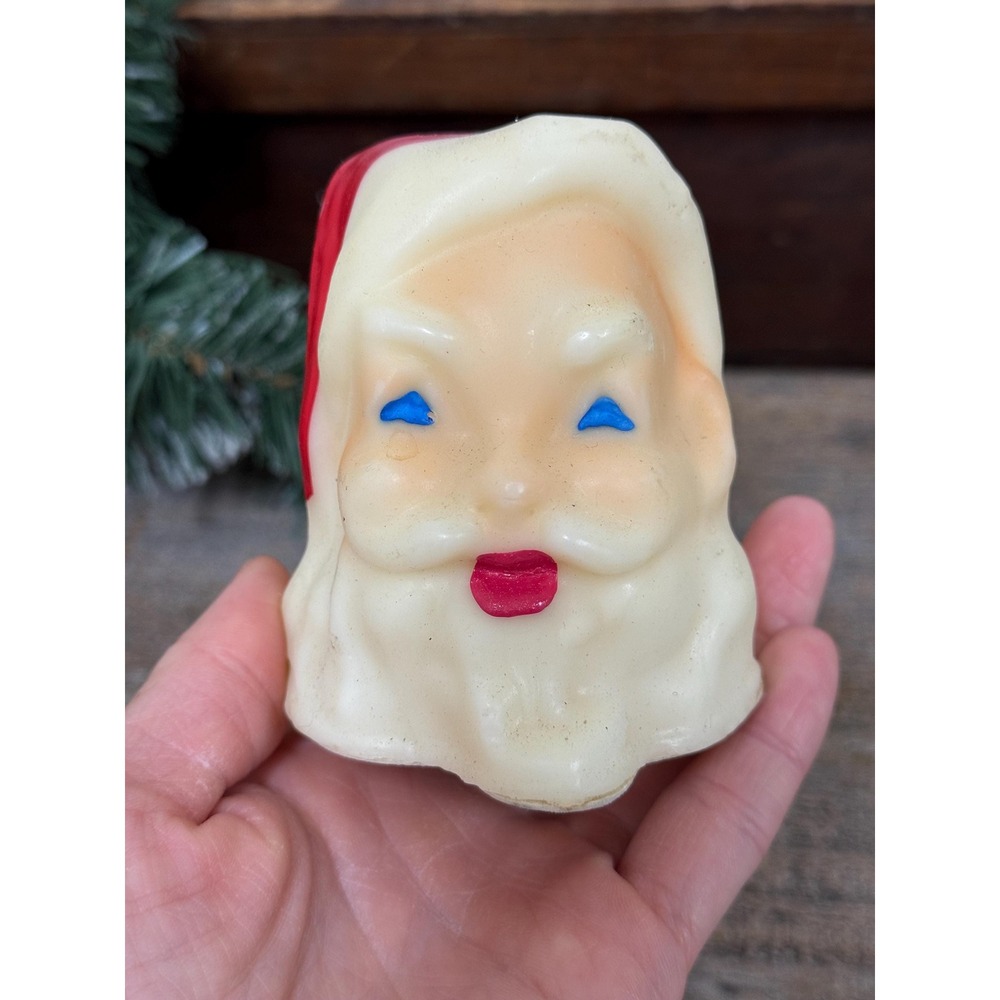 Vintage Tavern Santa Head Candle - Socony Vacuum Oil Co. Christmas Decor